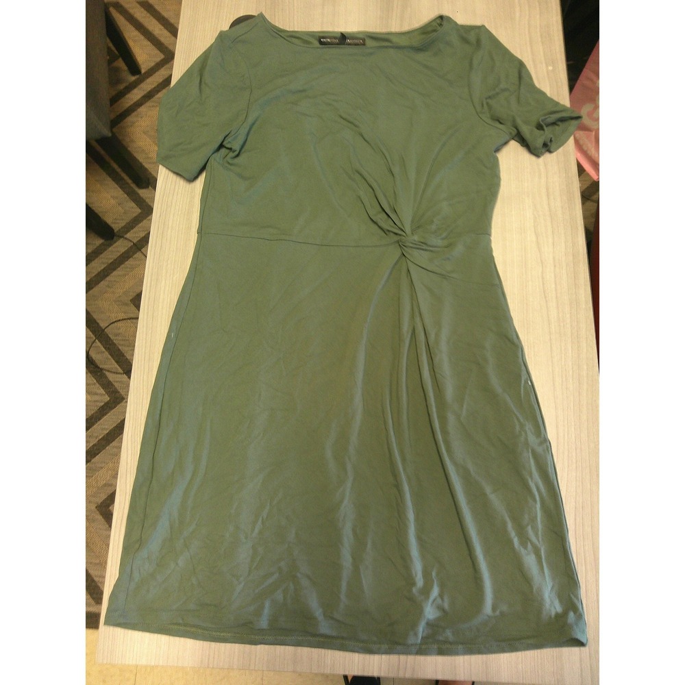 White House Black Market Sheath Dress‎ Womens Medium Green Excellent Side Knot